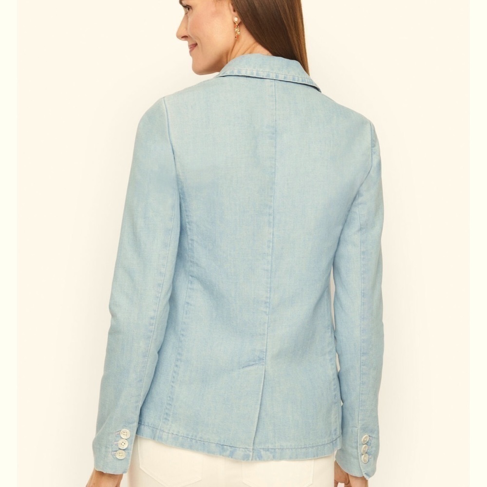 Talbots casual cotton denim blazer size 8